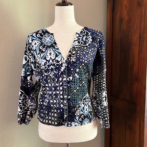 White House Black Market 3/4 length Sweater Top. EUC